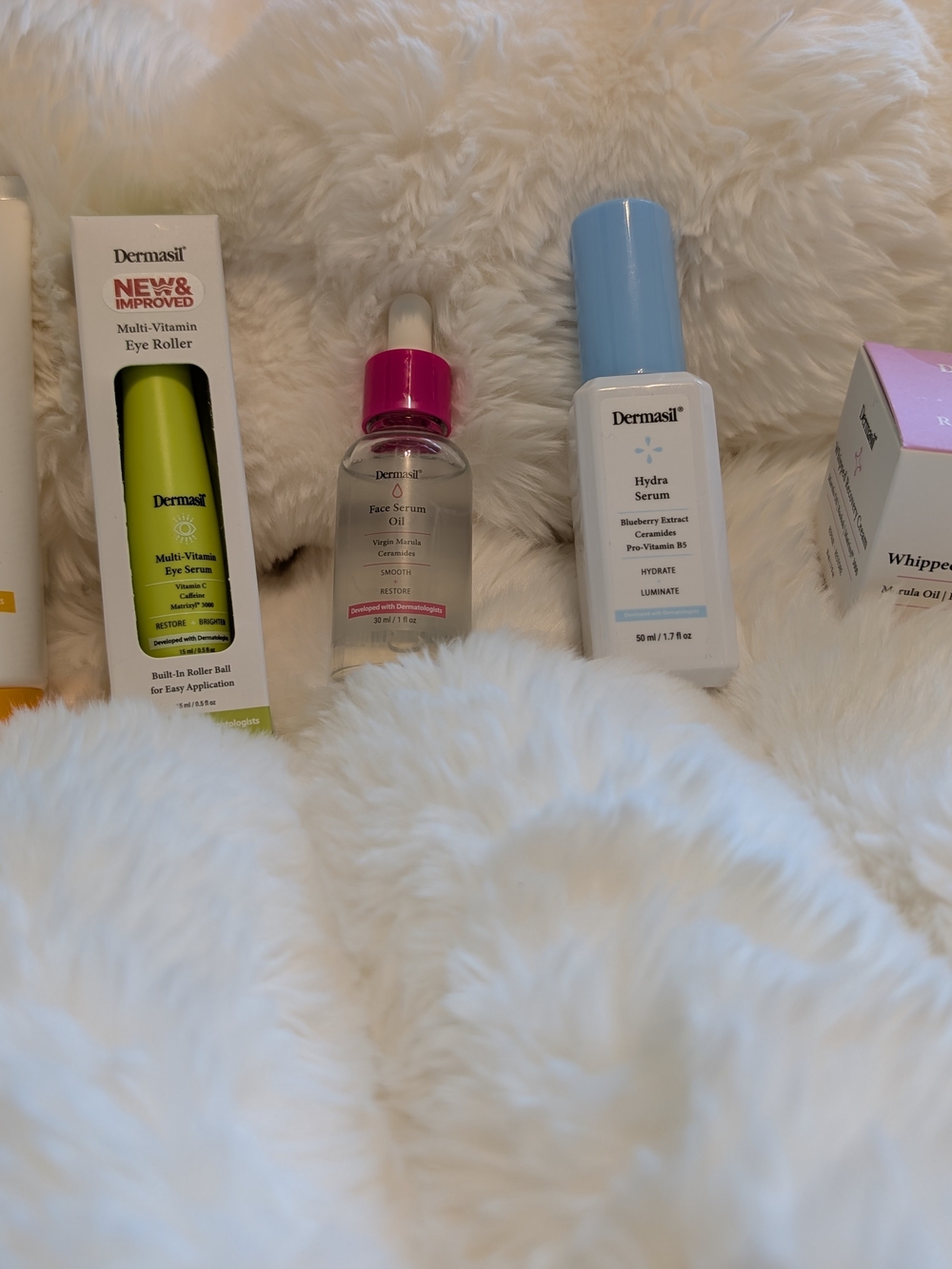 Dermasil Bundle Cleanser, Eye Roller, Serum, Whipped Cream
